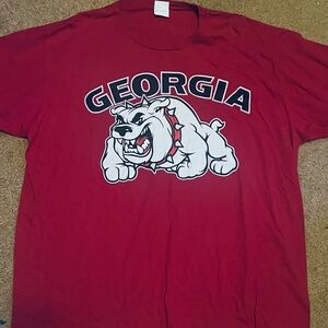 Georgia Bulldog Graphic Red Tee